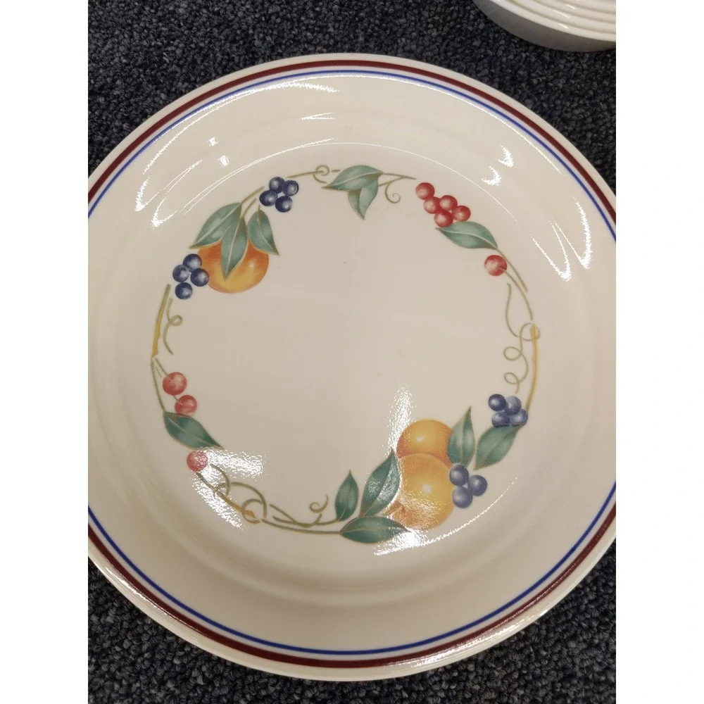 Corelle Abundance Dinnerware Set 12pc Service for 4 Cream Fruit Vine Harvest USA